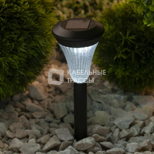 Cветильник садовый декоративный SL-PL31 на солнечной батарее, пластик, черный, 31 см | Б0007507 | ЭРА
