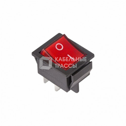 Выключатель клавишный 250V 16А (4с) ON-OFF красный с подсветкой | 36-2330 | REXANT