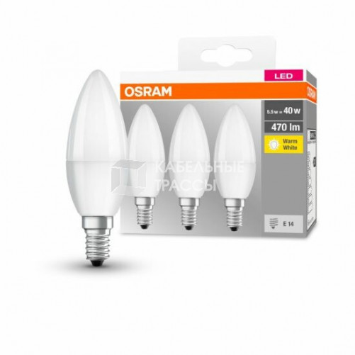 Лампа светодиодная LED BASE CLASSIC B 40 FR 5,5 W/2700K E14 | 4052899955509 | OSRAM