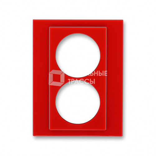 ABB Levit Красный / дымчатый чёрный Сменная панель на розетку с з/к двойную Красный | ND5513H-A2223 65 | 2CHH132223A8065 | ABB
