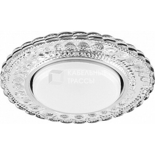 Светильник потолочный встраиваемый под лампу GX53 CD4024 20LED*2835 SMD 4000K, 15W GX53, без лампы, прозрачный, хром | 29538 | FERON