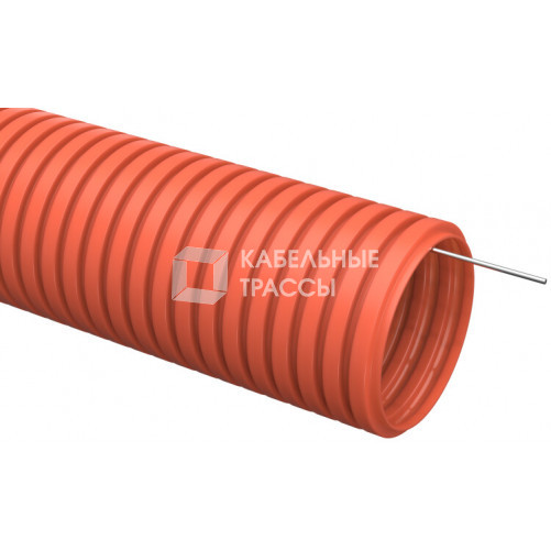 Труба гибкая гофрированная ПНД 50мм с протяжкой (15м) оранжевый | CTG20-50-K04-015 | IEK