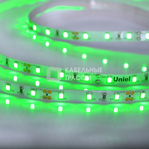 Лента светодиодная зеленый свет ULS-M11-2835-60LED/m-8mm-IP20-DC12V-4,8W/m-5M-GREEN PROFI | UL-00004360 | Uniel