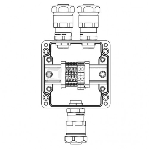 Коробка клеммная Ex из GRP; 1Ex e IIC T5 Gb IP66; Ex tb IIIB T95C Db;Клеммы 2,5 кв.мм. -6 шт.; А,С: ввод D8-13мм под небронир-ный кабел ьв металлор