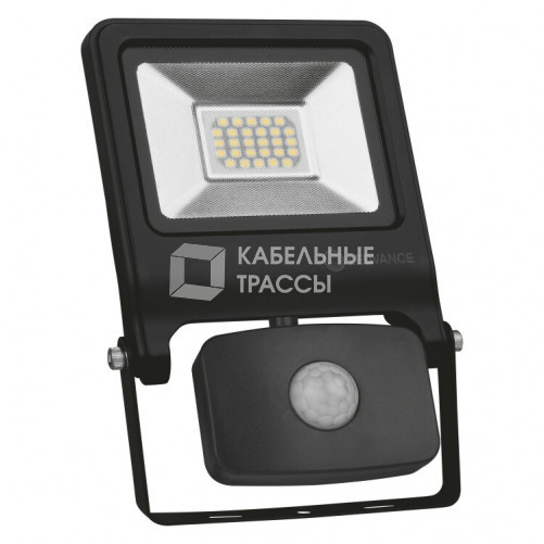 Прожектор светодиодный с датчиком ДО-20Вт 4000K 1700Лм IP65 черный FLOODLIGHT VALUE SENSOR 20 W 4000 K IP44 BK | 4058075268708 | Ledvance