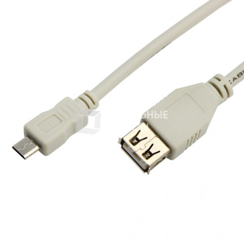 Кабель micro USB (male) штекер - USB-A (female) гнездо, длина 0,2 метра, белый (PE пакет) | 18-1161 | REXANT