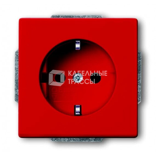Розетка SCHUKO 16А 250В, со шторками, серия solo/future, цвет красный | 2CKA002013A5464 | ABB