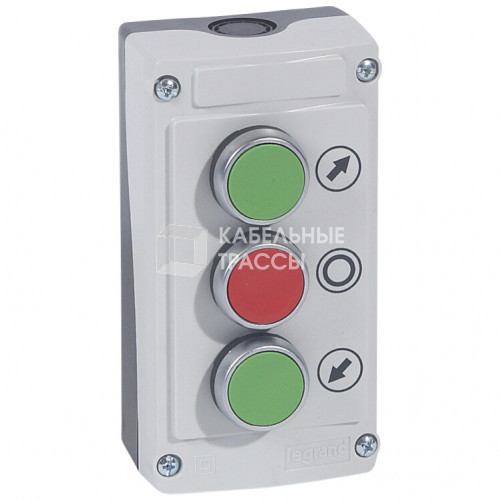 Кнопочный пост управления в сборе с 3 кнопками - Osmoz - основание с серой крышкой | 024236 | Legrand