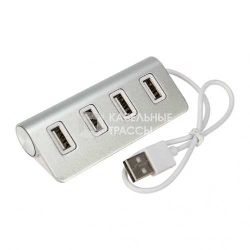 Разветвитель 4 USB-port серебристый | 18-4106 | Rexant