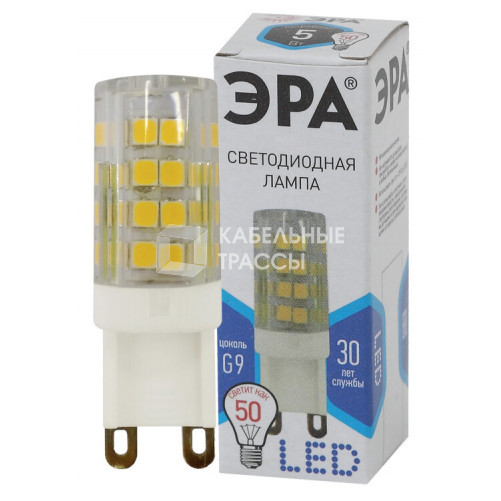 Лампа светодиодная LED 5Вт G9 220В 4000К smd JCD капсульная | Б0027864 | ЭРА