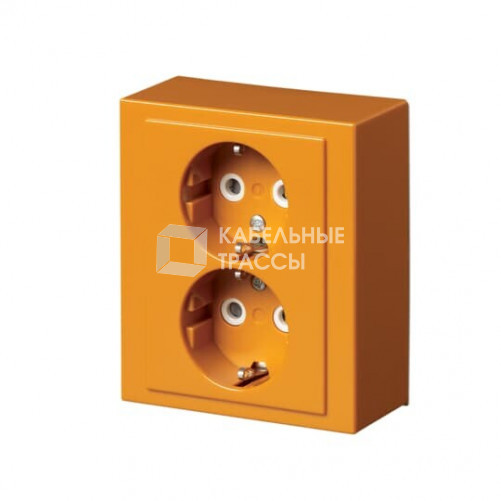 Розетка Double Shuko 16А 230В накладная Impressivo, оранжевая R2000 | 402EA-03 | 2TKA00002967 | ABB