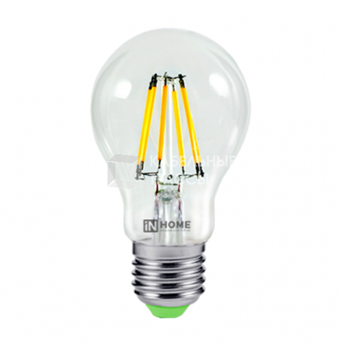 Лампа светодиодная LED-A60-deco 9Вт 230В Е27 6500К 810Лм прозр | 4690612026107 | IN HOME