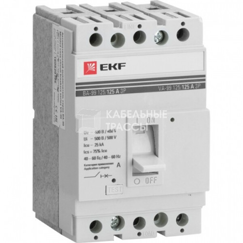 Автоматический выключатель ВА-99 125/40А 3P 25кА EKF PROxima | mccb99-125-40 | EKF