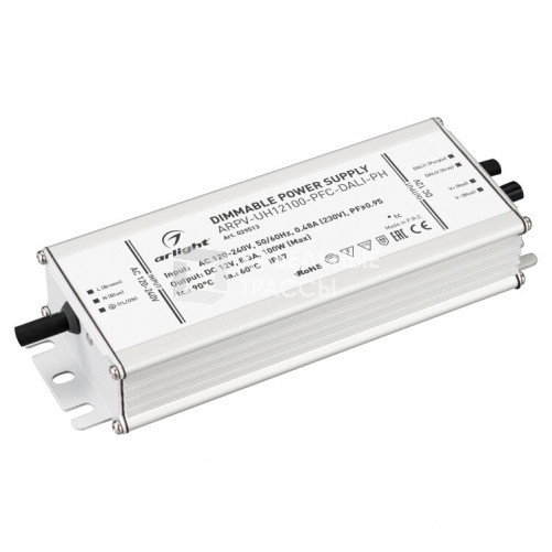 Блок питания ARPV-UH12100-PFC-DALI-PH (12V, 8.3A, 100W) | 029513 | Arlight