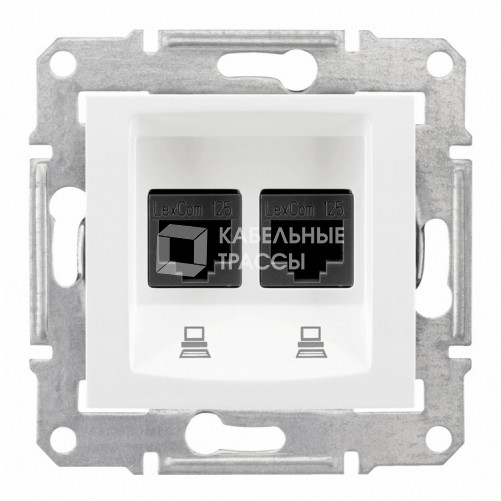 Sedna Белый Розетка компьютерная 2-ая RJ45 кат. 5e UTP | SDN4400121 | Schneider Electric