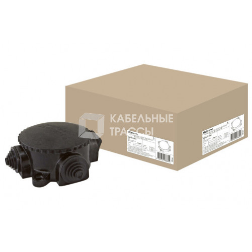 Коробка распределительная электромонтажная КЭМ 1-10-4М о/п D72 мм IP44, 4-х рожк. (карболит) | SQ1401-1003 | TDM