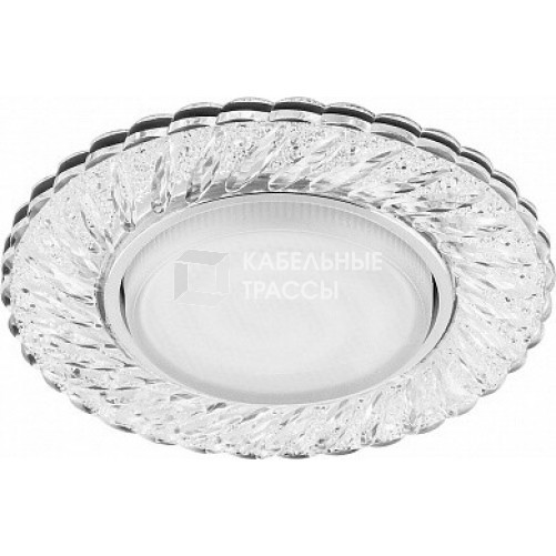 Светильник потолочный встраиваемый под лампу GX53 CD4021 20LED*2835 SMD 4000K, 15W GX53, без лампы, прозрачный, хром | 29474 | FERON
