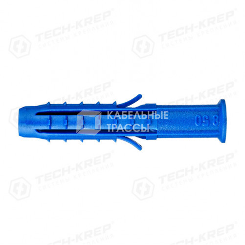 Дюбель распорный Чапай 8х50 шипы+усы (синие) (500 шт) - пакет накл. ( 0,918 кг) | 111149 | Tech-KREP