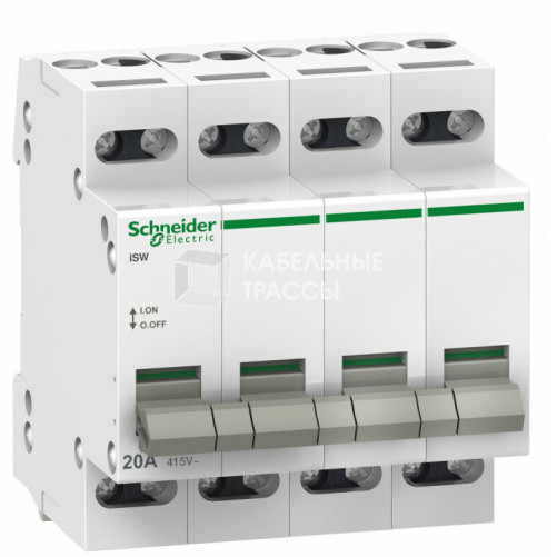 ВЫКЛЮЧАТЕЛЬ НАГРУЗКИ iSW 4П 20A | A9S60420 | Schneider Electric