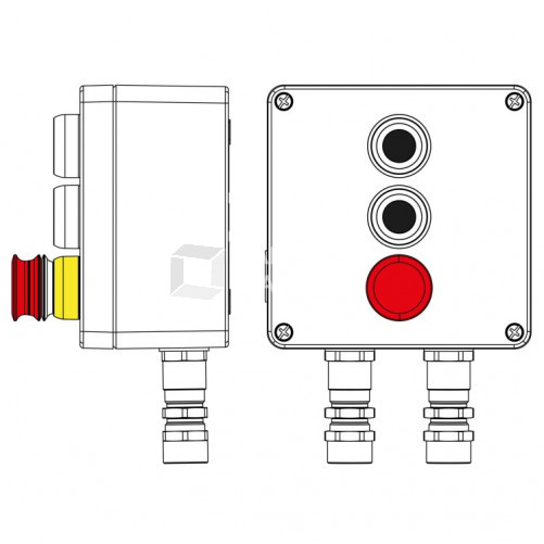 Взрывозащищенный пост управления из алюминия CPE-A-17-(2xP1B(11)-1xP3E(11))-2xKA2MHK(C)1Ex d e IIC Т5 Gb / Ex tb IIIC T95°C Db IP66 | 2201.171.22.11F