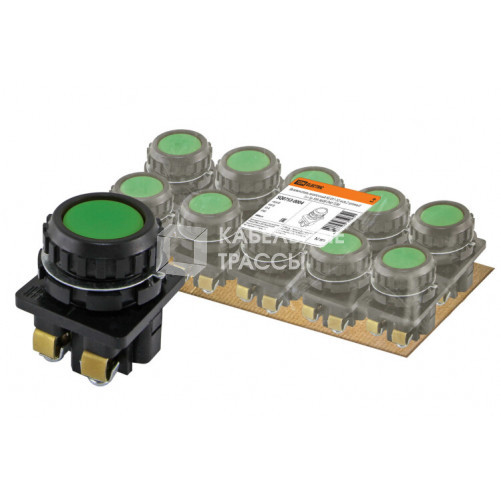 Выключатель кнопочный КЕ 011-У2-исп.2 зеленый 1з+1р 10A 660B IP40 | SQ0753-0004 | TDM