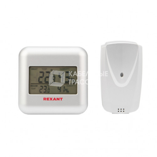 Термометр электронный REXANT S3341BF с часами и беспроводным выносным датчиком |70-0596 | REXANT