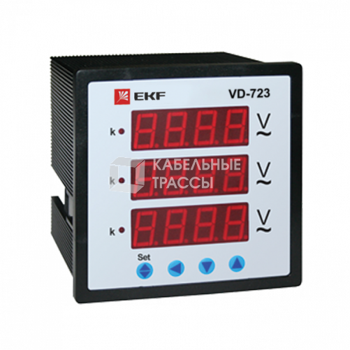 VD-723 Вольтметр цифровой на панель (72х72) трехфазный EKF PROxima | vd-723 | EKF
