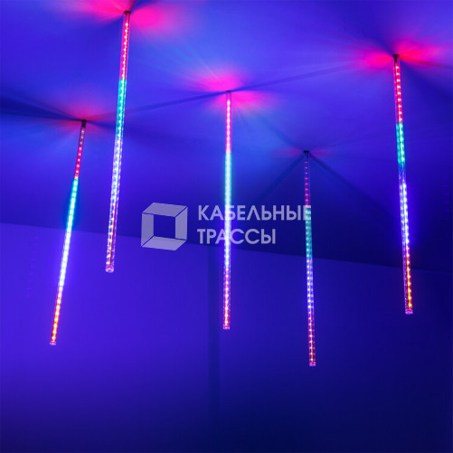 Светодиодная гирлянда ARD-ICEFALL-CLASSIC-D12-500-5PCS-CLEAR-72LED-LIVE RGB (230V, 6W) | 026051 | Arlight