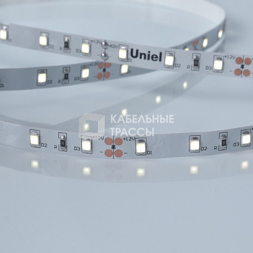 Лента светодиодная холодный белый свет 6500K ULS-M11-2835-60LED/m-8mm-IP20-DC12V-4,8W/m-5M-6500K PROFI| UL-00004356 | Uniel