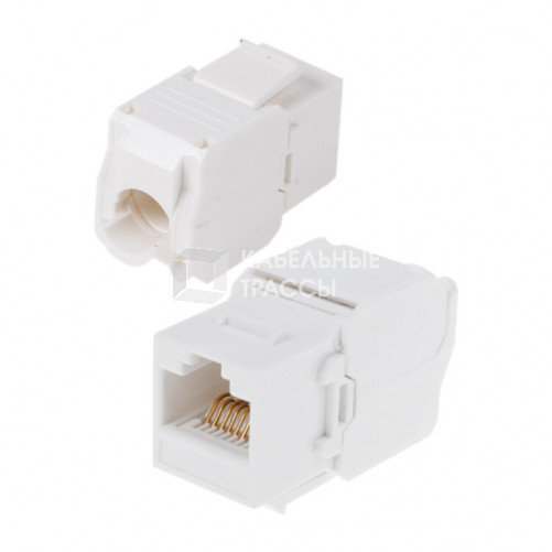 Модуль Keystone Jack RJ-45(8P8C), UTP неэкранированный, категория 6, тип 90 градусов, самозажимной, белый | 05-1052 | REXANT