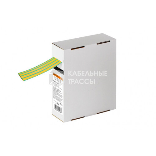Термоусаживаемая трубка ТУТнг 20/10 желто-зеленая в коробке (10 м/упак) | SQ0518-0449 | TDM