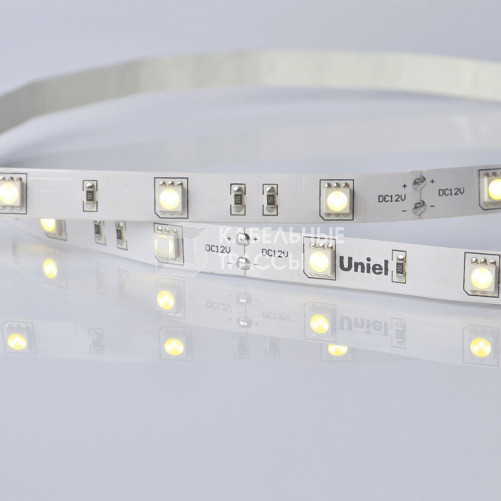 Лента светодиодная нейтральный свет 4000К ULS-M22-5050-30LED/m-10mm-IP20-DC12V-7,2W/m-5M-4000K PROFI| UL-00004369 | Uniel