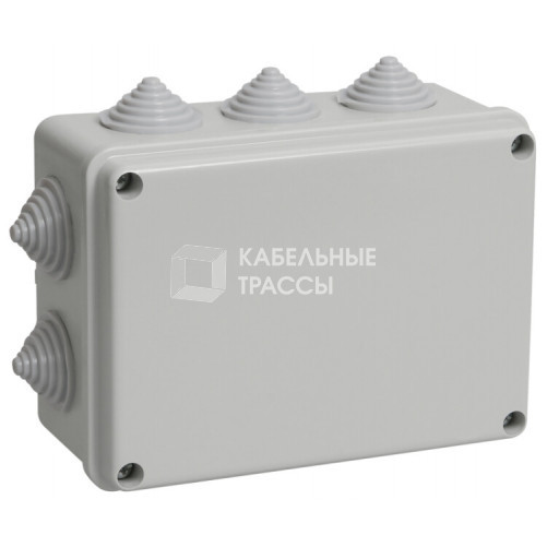 Коробка распределительная КМ41241 для о/п 150х110х70 мм IP44 (RAL7035, 10 гермовводов) | UKO10-150-110-070-K41-44 | IEK