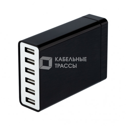 Сетевое зарядное устройство 6хUSB, 1000mA, черное | 16-0287 | Rexant