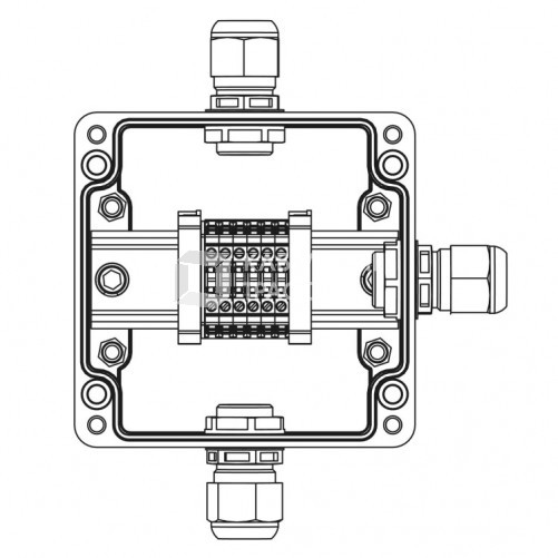 Взрывозащищенная клеммная коробка из полиэстера TBE-P-03-(6xCBC.2)-1xPABMP(A)-1xPABMP(C)-1xPABMP(D)1Ex e IIC Т5 Gb / Ex tb IIICT95°C Db IP66 | 1231.03