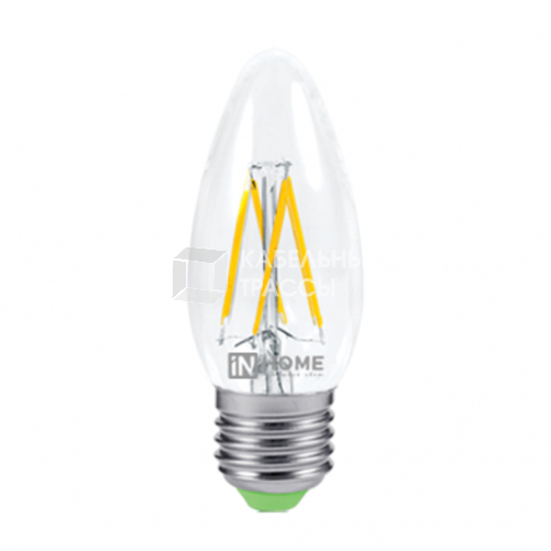Лампа светодиодная LED-СВЕЧА-deco 9Вт 230В Е14 4000К 810Лм прозр | 4690612026206 | IN HOME
