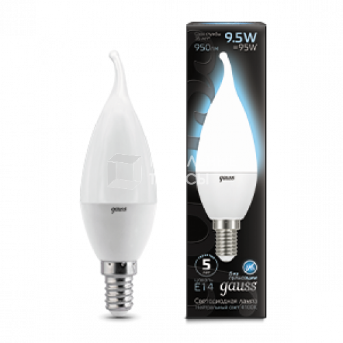 Лампа светодиодная Black LED Свеча на ветру E14 9.5W 950lm 4100K | 104101210 | Gauss