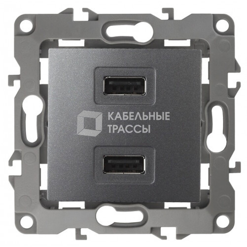 Устройство зарядное USB 12-4110-12 , 5В-2100мА, графит (6/60/1920) |Б0027497 | ЭРА