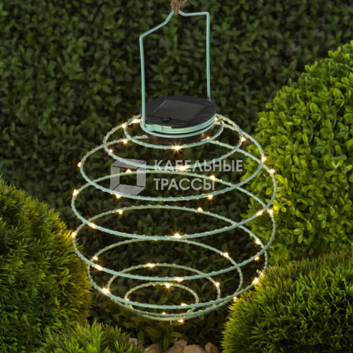 Cветильник садовый декоративный подвесной Спираль на солнечной батарее, ERASF024-28 16 см | Б0044235 | ЭРА
