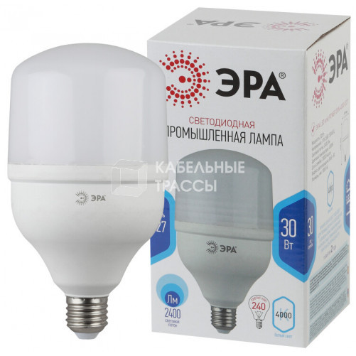 Лампа светодиодная LED POWER T100-30W-4000-E27 (диод, колокол, 30Вт, нейтр, E27) | Б0048503 | ЭРА