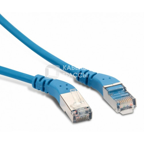 Патч-корд PC-APM-STP-RJ45/L45-RJ45/R45-C6-5M-LSZH-BL F/UTP угловой, экранированный, левый 45°-правый 45°, Cat.6, LSZH, 5 м, синий | 233167 | Hyperline