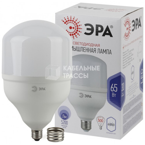 Лампа светодиодная LED 65Вт Е27/Е40 6500К smd POWER 65W-6500-E27/E40 | Б0027924 | ЭРА