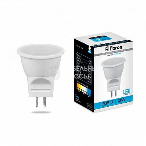 Лампа светодиодная LB-271 (3W) 230V G5.3 6400K MR11 | 25553 | FERON