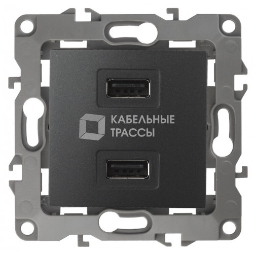 Устройство зарядное USB 12-4110-05 , 5В-2100мА, антрацит (6/60/1920) |Б0027495 | ЭРА