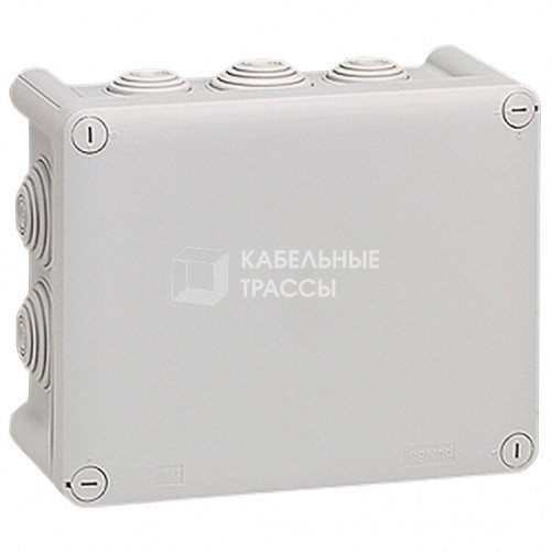 Коробка прямоугольная - 155x110x74 - Программа Plexo - IP 55 - IK 07 - серый - 10 кабельных вводов - 750 °C | 092042 | Legrand