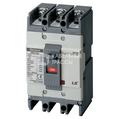 Автоматический выключатель ABS62c (42/37кА 380/415В) 2Р) 60A | 130002500 | LSIS