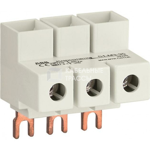Колодка S1-M3-35 для подключения 3-фазного кабеля до 35мм2, 100 А к автоматам типа MS116/132 | 1SAM201913R1103 | ABB