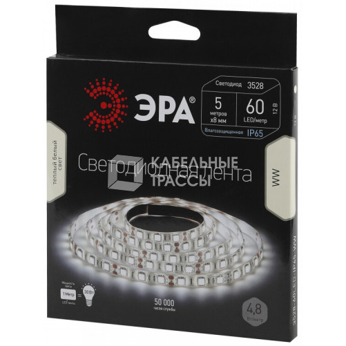 Лента светодиодная LS3528-60LED-IP65-WW-5m | C0043027 | ЭРА