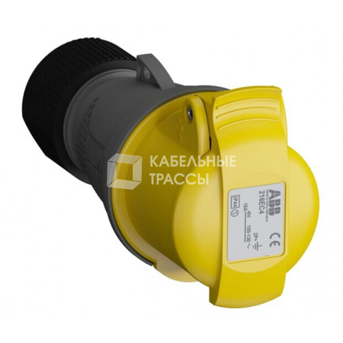 Розетка кабельная Easy&Safe 216EC4,16А,2P+E,IP44,4ч|2CMA102002R1000| ABB