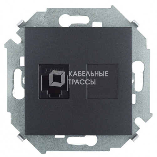 Simon 15 Графит Розетка компьютерная RJ45 кат.5e (AMP) | 1591551-038 | Simon